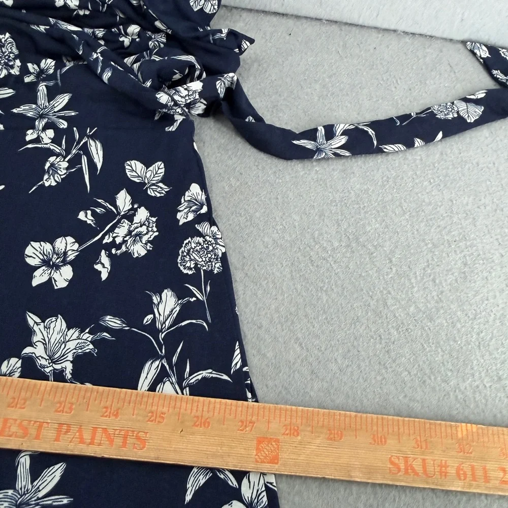 41 Hawthron Dress Womens 2X Navy White Flutter‎ Sleeve Botanical Garden Office